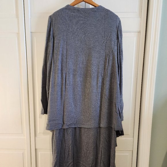 NWT Dressbarn Women's Gray Tiered Sweater Dress - Picture 7 of 7